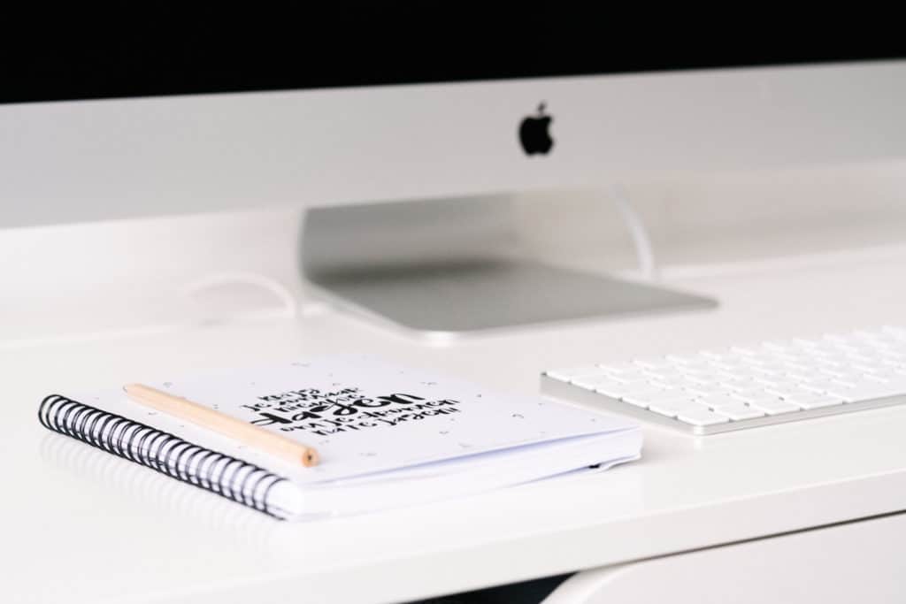 Notebook, iMac and keyboard